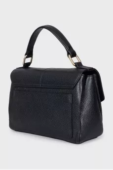 Black leather bag
