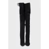 Black suede stiletto heeled over-the-knee boots