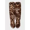 Heeled boots made of shaggy leather