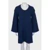 Blue wool and cashmere dress