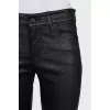 Leather trousers with distressed knees