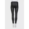 Leather trousers with distressed knees