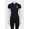 Polo shirt with gold embroidery