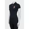 Polo shirt with gold embroidery