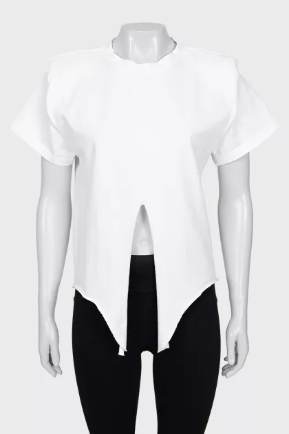 White T-shirt with puffy shoulders