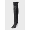 Leather ankle boots without fastening
