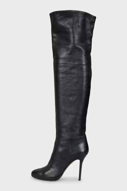 Leather ankle boots without fastening