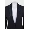 Blue wool cardigan with sequins