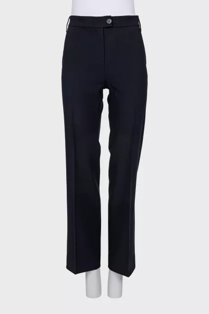 Black classic straight trousers