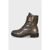 Crocodile skin boots