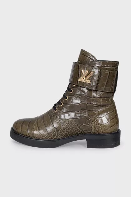 Crocodile skin boots