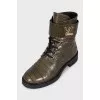 Crocodile skin boots