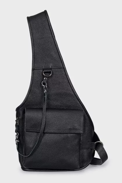 Leather belt bag with patch pocket