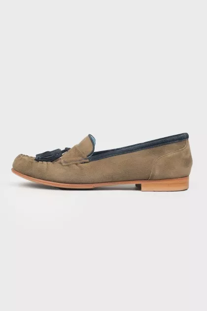 Tassel suede loafers