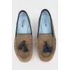 Tassel suede loafers
