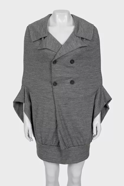 Wool dress with buttons