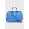 Blue leather bag