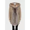 Parka with fur and gold decor