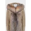 Parka with fur and gold decor