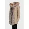 Parka with fur and gold decor
