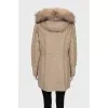 Parka with fur and gold decor