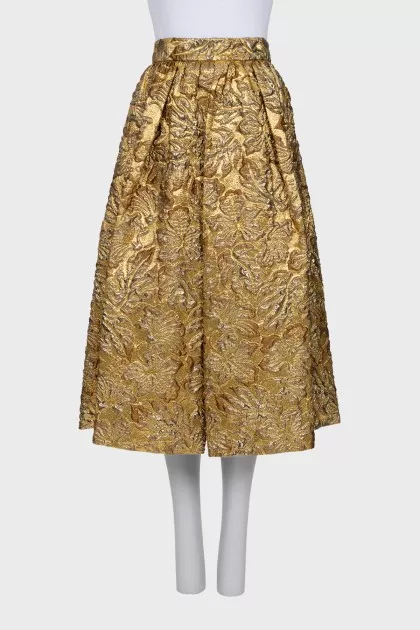 Gold midi skirt