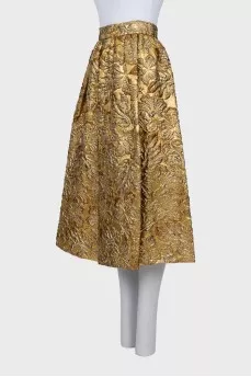 Gold midi skirt