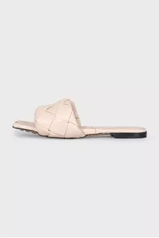 Pink weave flip flops