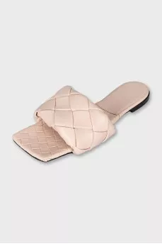 Pink weave flip flops
