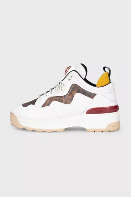 Leather sneakers with transparent elements