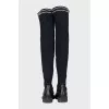 Over-the-knee boots made of textile and leather