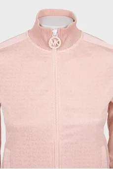 Pink suit with signature monogram
