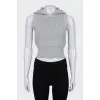 Fitted vest with hood