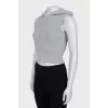 Fitted vest with hood