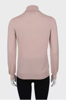 Beige turtleneck with print