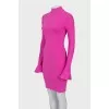Fitted dress with flared sleeves