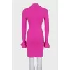 Fitted dress with flared sleeves