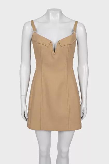 Beige denim sundress