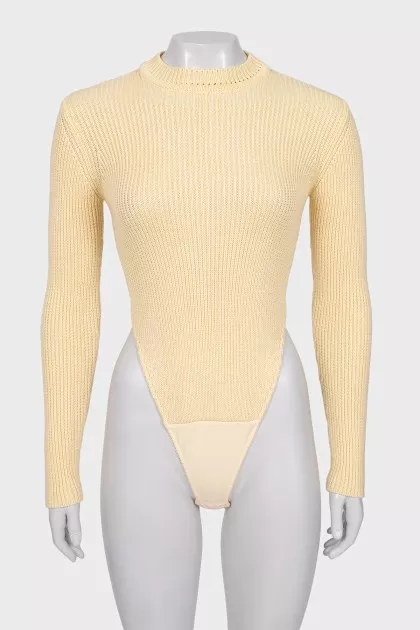 Knitted yellow bodysuit