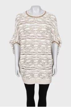 Oversized jumper with gold thread