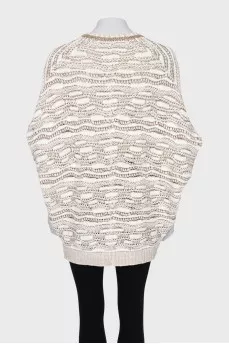 Oversized jumper with gold thread