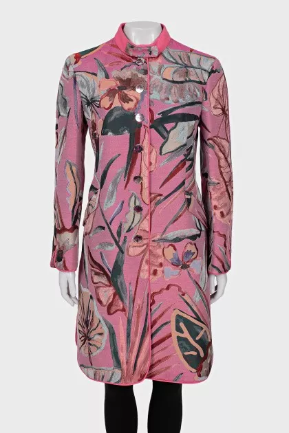 Pink printed coat