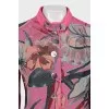 Pink printed coat