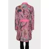 Pink printed coat