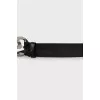 Men's leather belt with a signature buckle