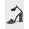 Suede military sandals