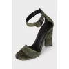 Suede military sandals