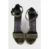 Suede military sandals