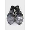Suede military sandals