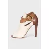 White leather open-toe shoes